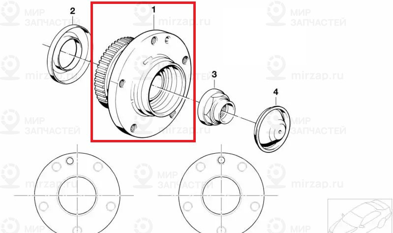 Ступица колеса Пд асимметричная D=97MM ! заменен на 31211129384
 BMW 31211129386