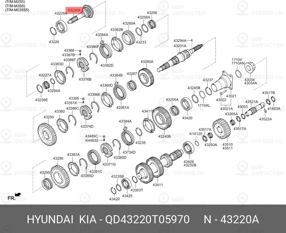 Запчасть HYUNDAI QD43220T05970