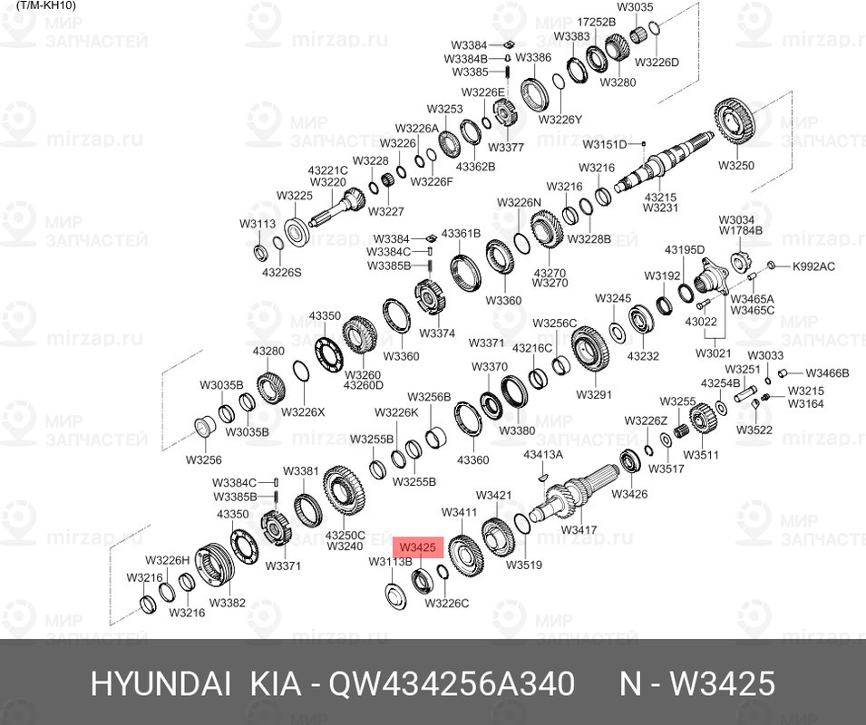 Запчасть HYUNDAI QW434256A340