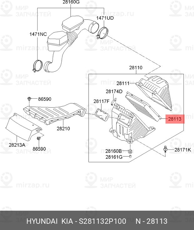 Запчасть HYUNDAI S281132P100
