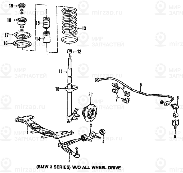 Амортизационная стойка Л Пд BOGE
 BMW 31311139419