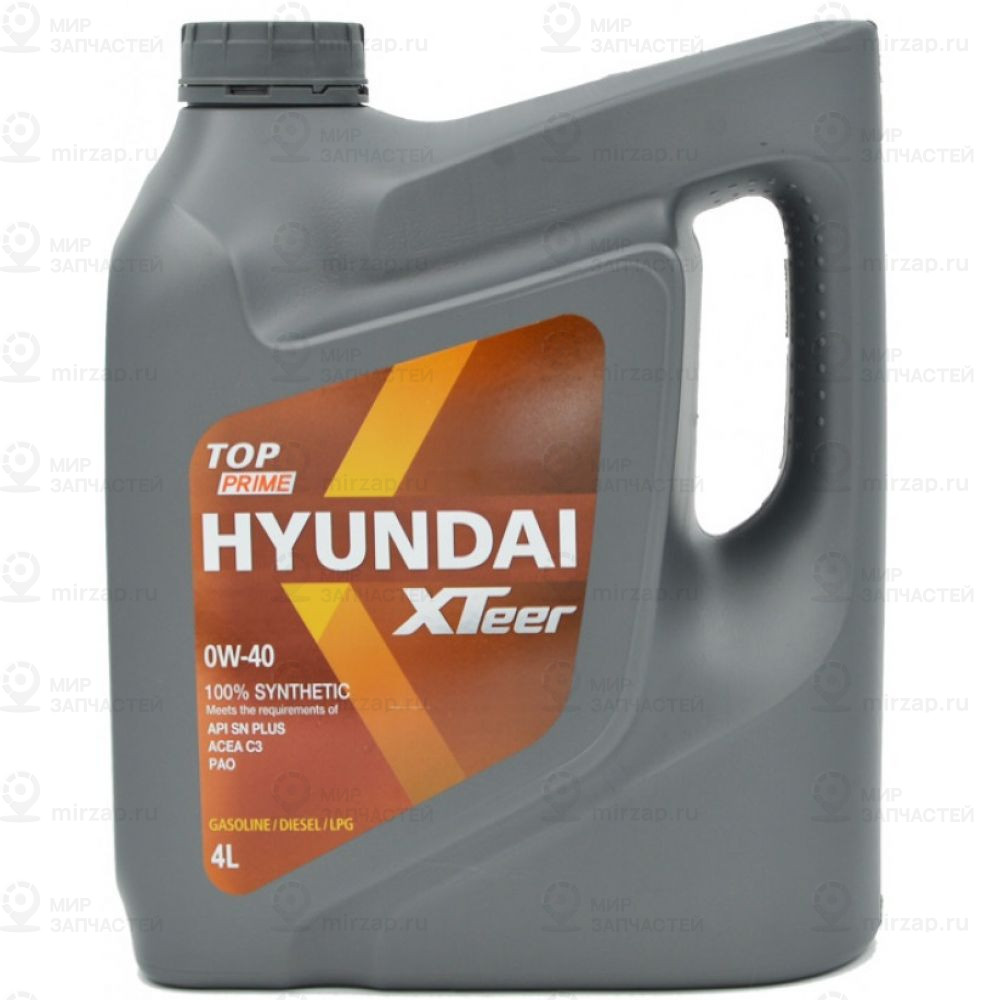 Масло Моторное Синтетическое 4Л - Xteer Top Prime 0W40 Api Sm, Acea C3, Pao HYUNDAI XTEER 1041113