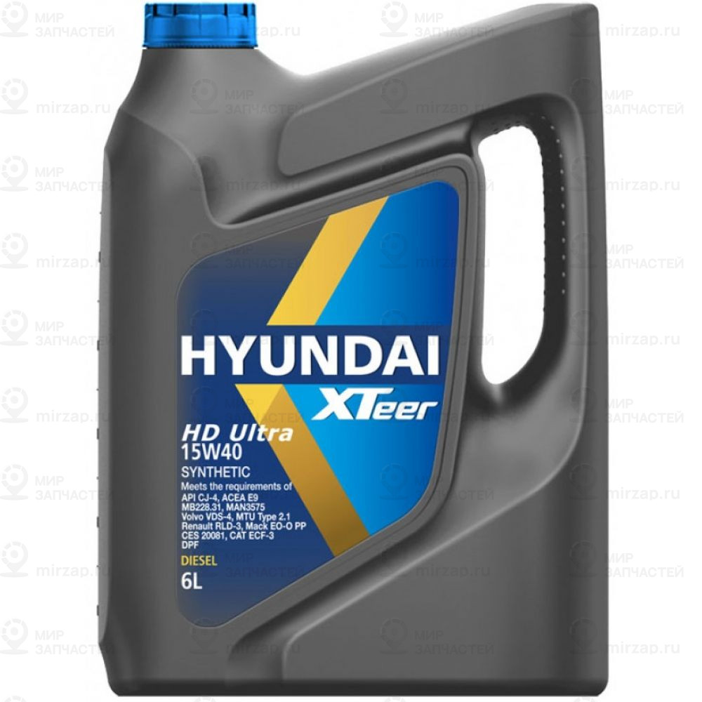 Масло Синтетическое Моторное Для Грузовой Техники Hd Ultra 15W40 Cj-4 6 Л HYUNDAI XTEER 1061003