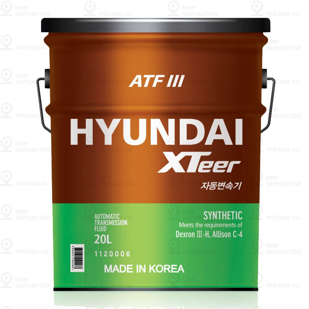 Масло Трансмиссионное Hyundai Xteer Atf 3 20 Л 1120006
 HYUNDAI XTEER 1120006