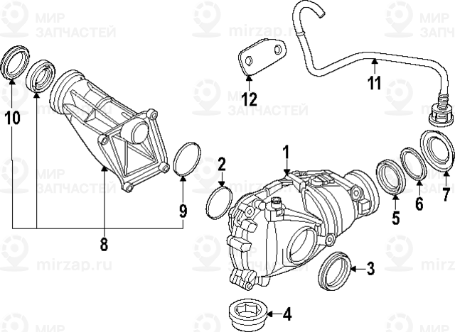 Оборотный редуктор переднего моста I=3,91
 BMW 31507609302