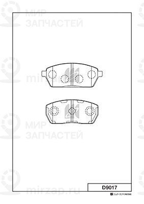 Комплект тормозных колодок, дисковый тормоз KASHIYAMA D9017