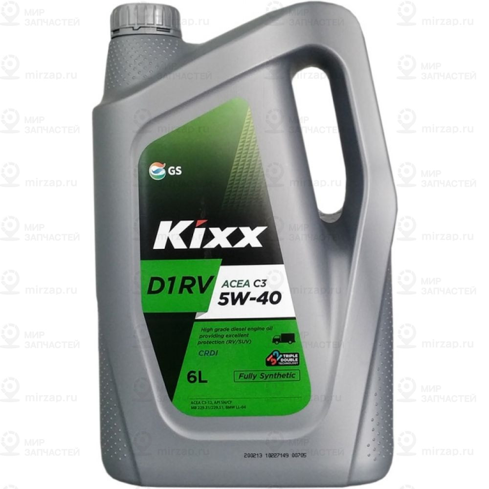 Масло мотор. Kixx D1 RV 5W-40 C3 /6л синт. KIXX L2013360E1