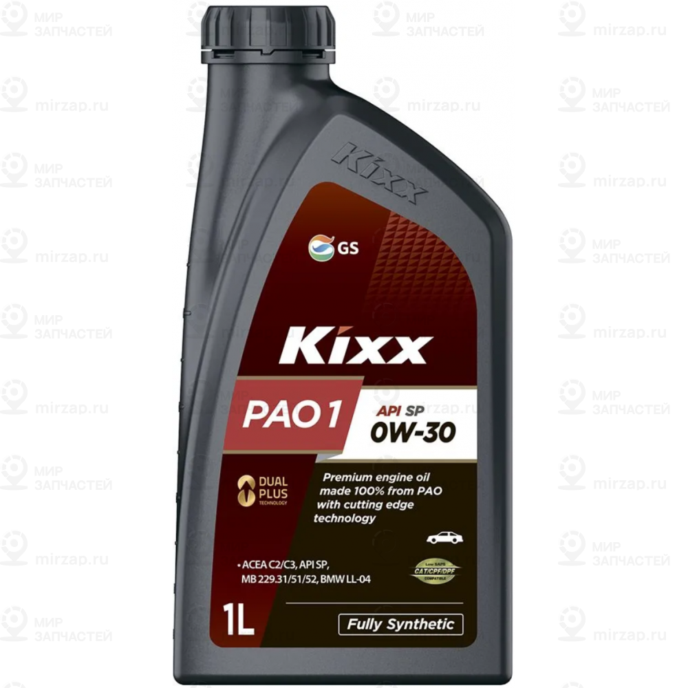 Масло Моторное 0W30 Kixx 1Л Синтетика Pao 1 Api Sp Acea C2/С3 KIXX L2020AL1E1