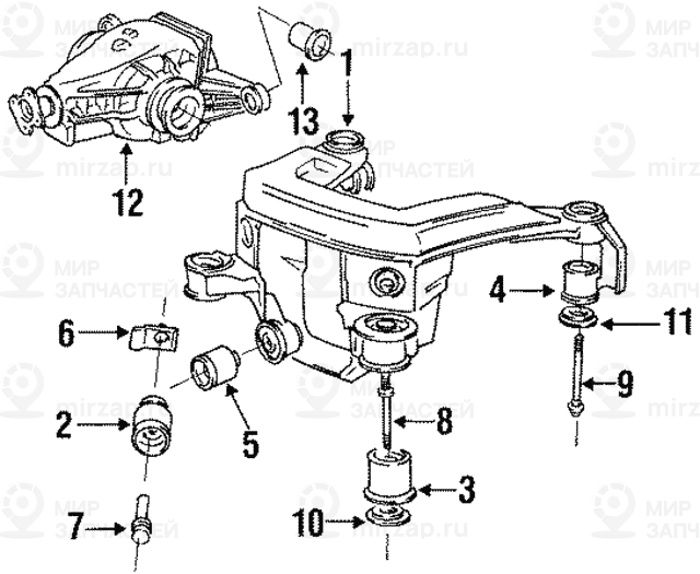 Комплект резинометаллических шарниров D=60,5MM
 BMW 33319059300