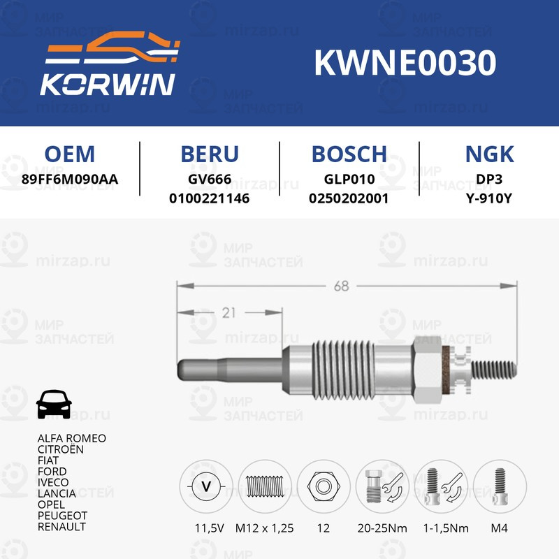 Запчасть KORWIN KWNE0030