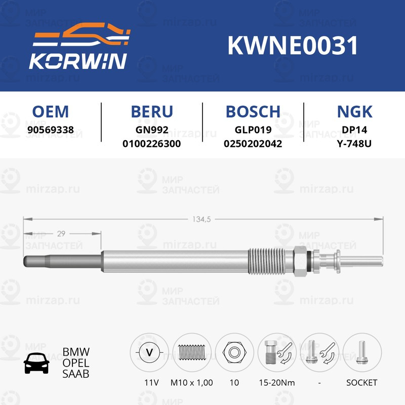 Запчасть KORWIN KWNE0031