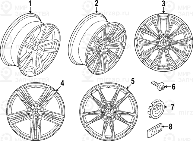 Scheibenrad Leichtmetall
 BMW 36116883523