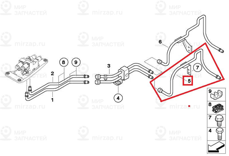 Напорный трубопровод поворотного двиг.
 BMW 37136782796