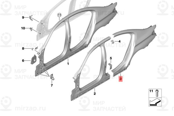Seitenwand Hinten Links
 BMW 41007437519