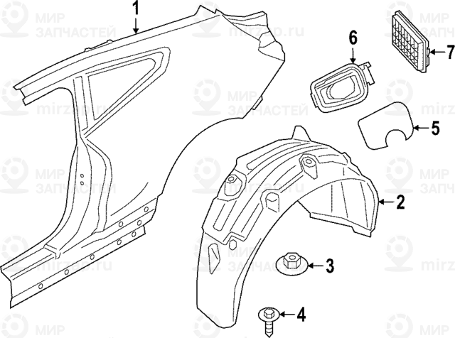Крыло Л Зд
 BMW 41007494471