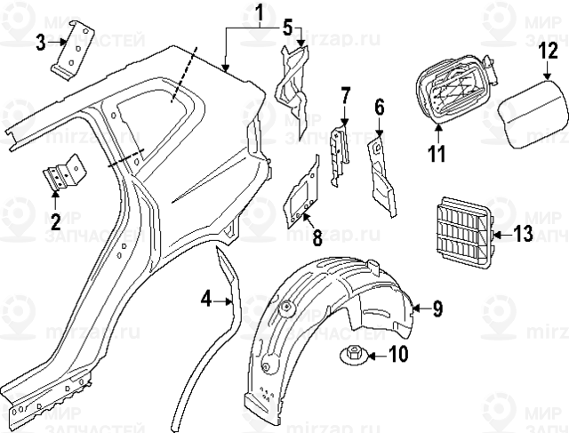 Крыло П Зд
 BMW 41007955006