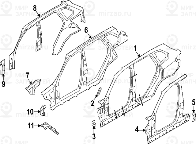 Панель Боковины П Внутр
 BMW 41007955018
