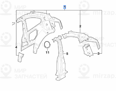 Панель боковины П Внутр
 BMW 41008052404