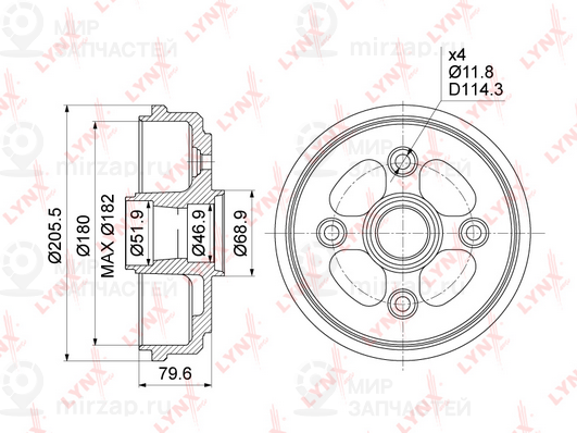 Тормозной барабан LYNX BM1017