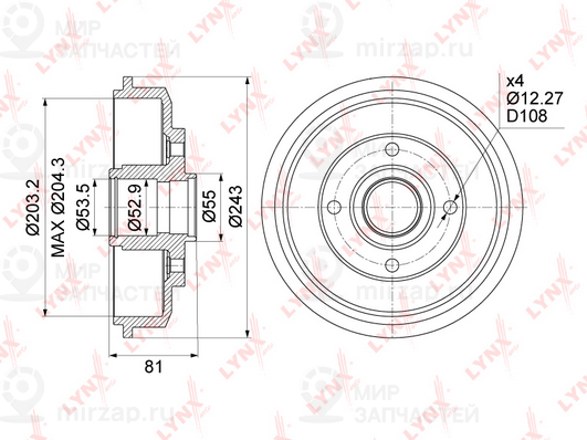 Тормозной барабан LYNX BM1040