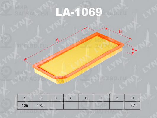 Воздушный фильтр LYNX LA1069