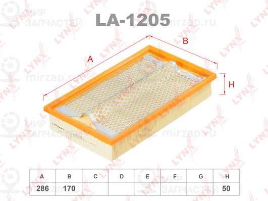 Фильтр воздушный LYNX LA1205