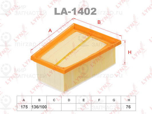 Воздушный фильтр LYNX LA1402