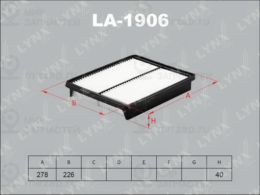 Воздушный фильтр LYNX LA1906
