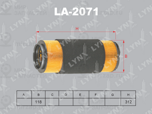 Воздушный фильтр LYNX LA2071