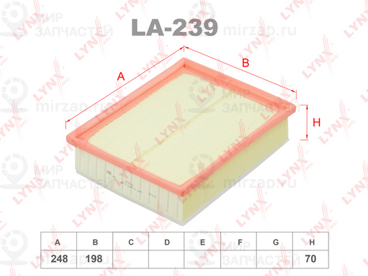 Воздушный фильтр LYNX LA239