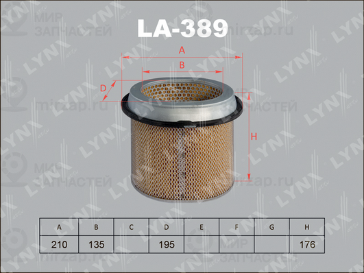 Воздушный фильтр LYNX LA389