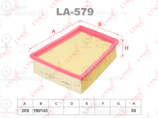 Воздушный фильтр LYNX LA579