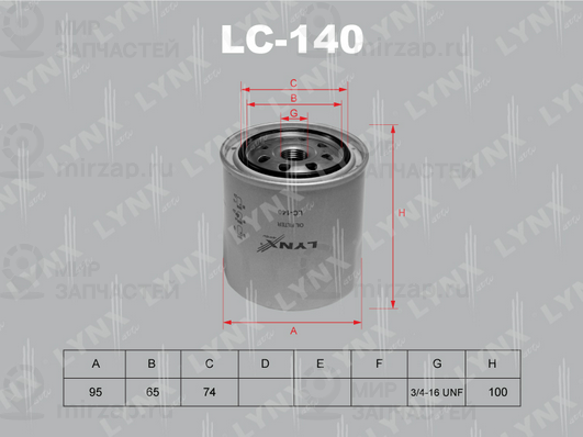 Масляный фильтр LYNX LC140