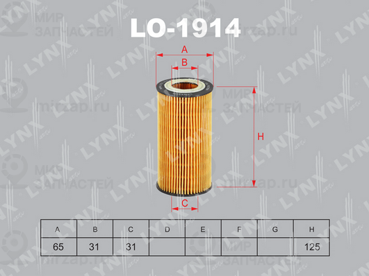 Масляный фильтр LYNX LO1914