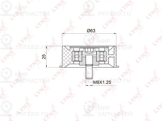 Паразитный / ведущий ролик зубчатого ремня LYNX PB3024