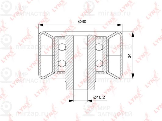 Паразитный / ведущий ролик зубчатого ремня LYNX PB3049