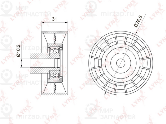 Паразитный / ведущий ролик поликлинового ремня LYNX PB7011