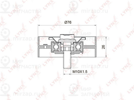 Паразитный / ведущий ролик поликлинового ремня LYNX PB7028