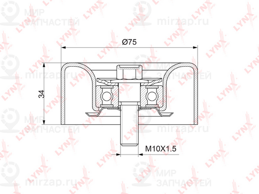 Паразитный / ведущий ролик поликлинового ремня LYNX PB7043