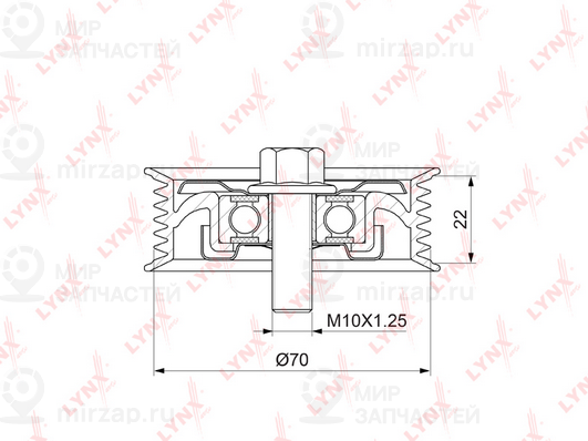 Паразитный / ведущий ролик поликлинового ремня LYNX PB7064