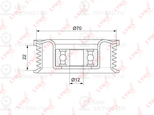 Паразитный / ведущий ролик поликлинового ремня LYNX PB7134