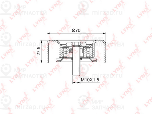 Паразитный / ведущий ролик поликлинового ремня LYNX PB7203