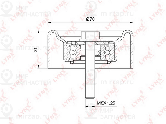 Паразитный / ведущий ролик поликлинового ремня LYNX PB7205