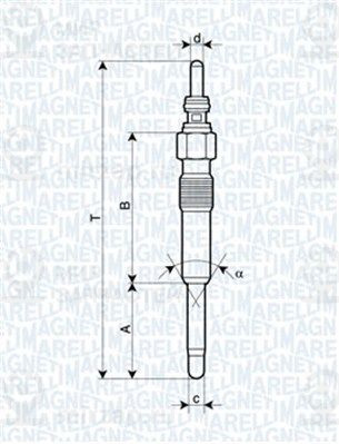 Свеча накаливания MAGNETI MARELLI 062900006304