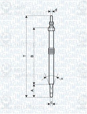 Свеча накаливания MAGNETI MARELLI 062900026304