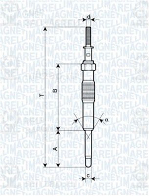 Свеча накаливания MAGNETI MARELLI 062900034304