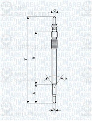 Свеча накаливания MAGNETI MARELLI 062900048304