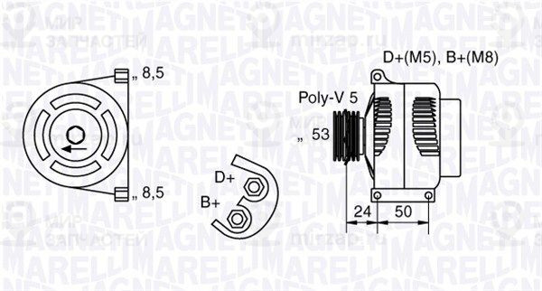Генератор MAGNETI MARELLI 063377007010
