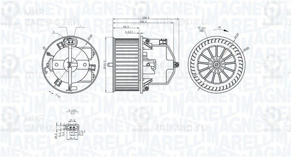 Вентилятор салона MAGNETI MARELLI 069412352010
