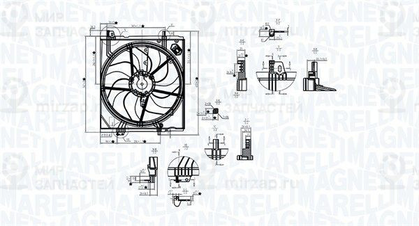 Вентилятор, охлаждение двигателя MAGNETI MARELLI 069422787010